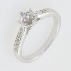 Sterling Silver Semi Mount Ring Setting Round RD 6x6 mm solitaire Whit - Syzjewelry