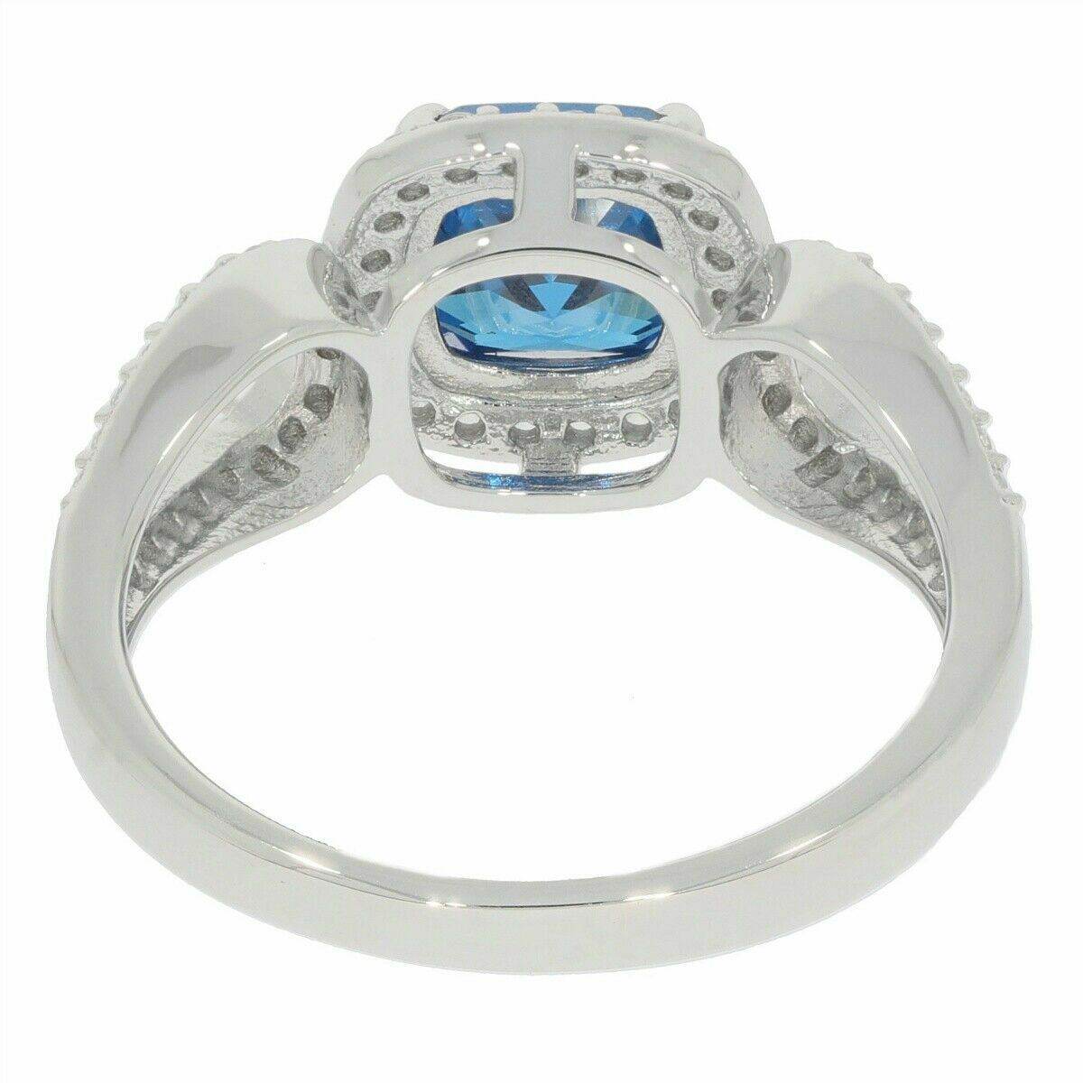 Sterling Silver Semi Mount Ring Setting Cushion Cu 7x7mm Halo Split Shank - Syzjewelry