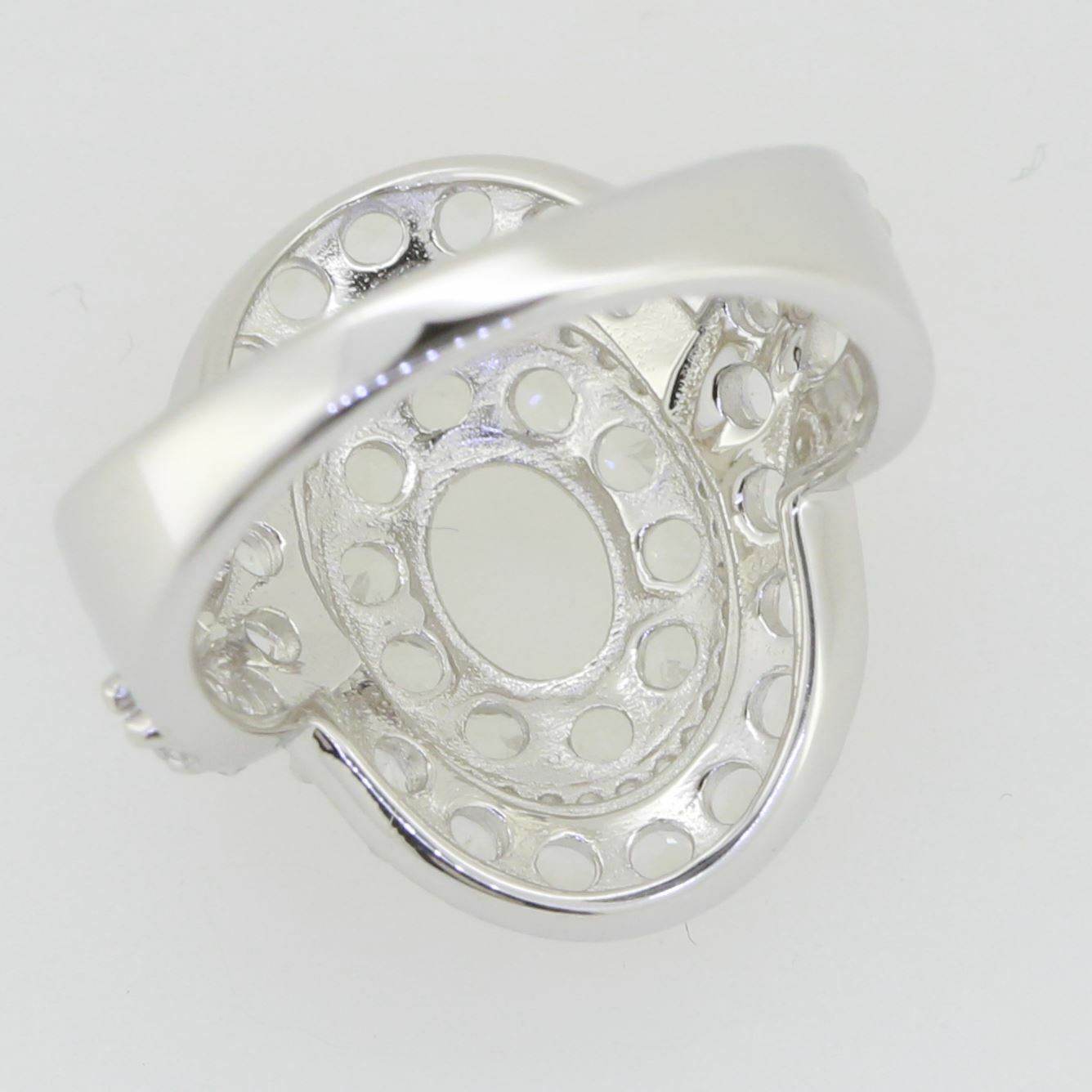 14K White Gold Semi Mount Ring Setting Oval OV 8X6mm PJC3353R14KW - Syzjewelry