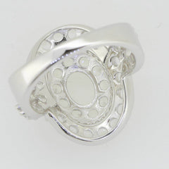 14K White Gold Semi Mount Ring Setting Oval OV 8X6mm PJC3353R14KW - Syzjewelry