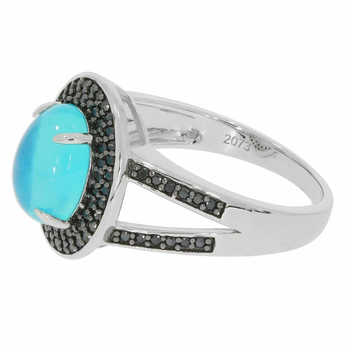 Sterling Silver Semi Mount Ring Setting Cab Oval OV 10X8mm Double Halo - Syzjewelry