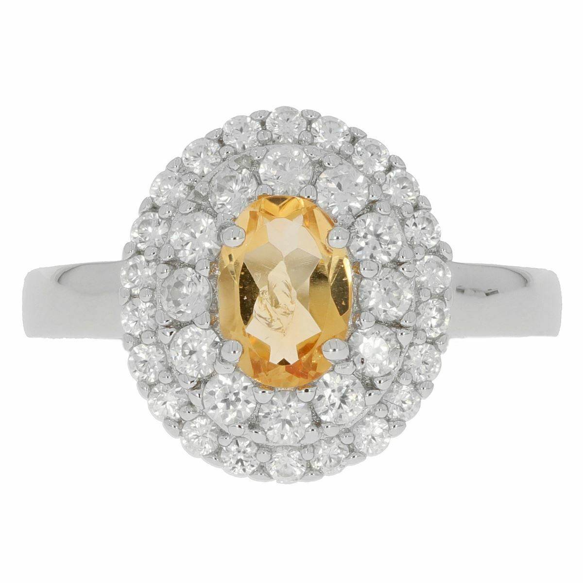 Sterling Silver Semi Mount Ring Setting OV 7X5mm White Topaz PJC2427R - Syzjewelry