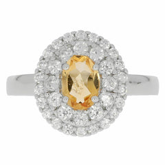 Sterling Silver Semi Mount Ring Setting OV 7X5mm White Topaz PJC2427R - Syzjewelry