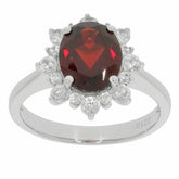 Sterling Silver Semi Mount Ring Setting OV 10X8mm Halo White Topaz - Syzjewelry