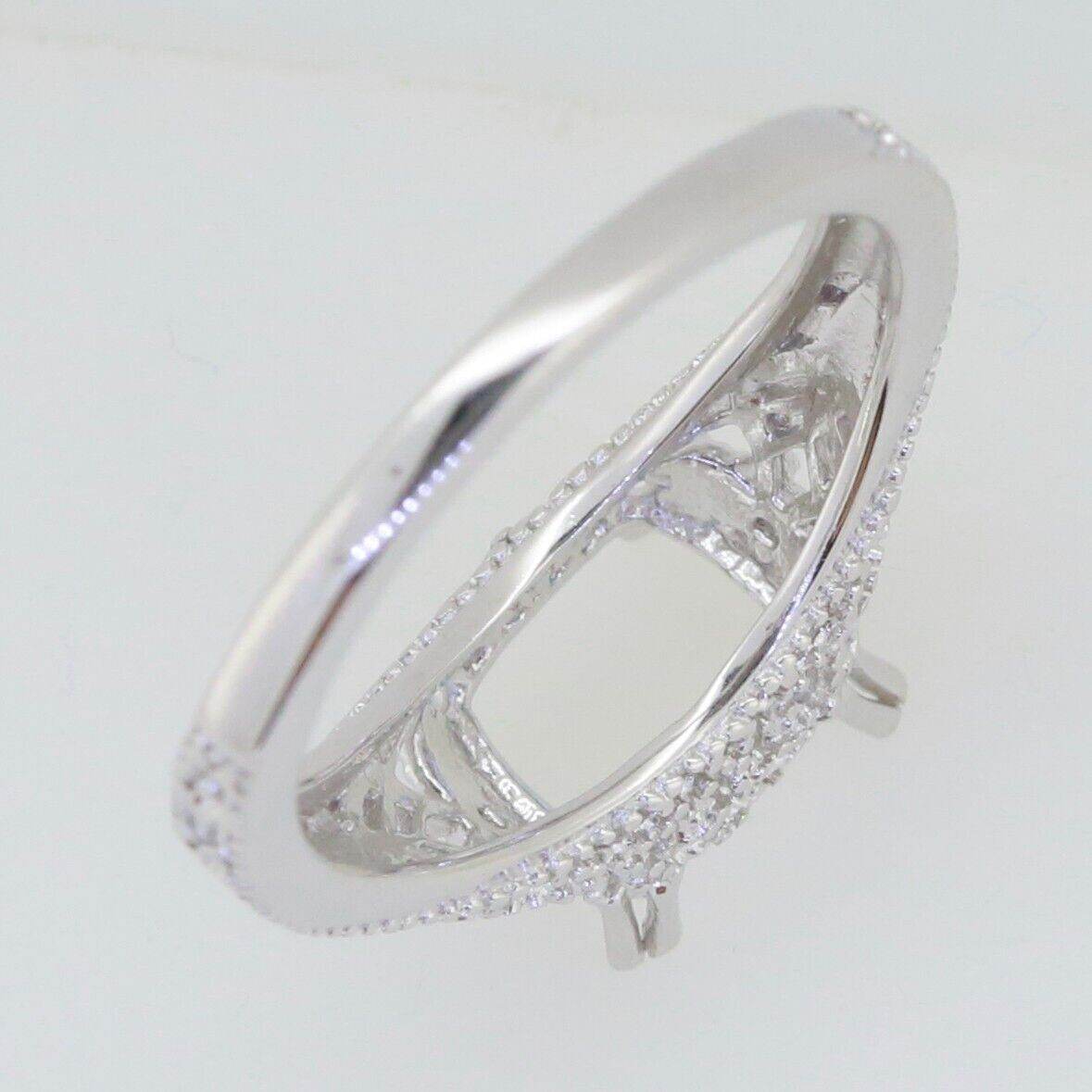 Filigree Sterling Silver Semi Mount Ring Setting Cushion CU 7x7mm Vintage Repro - Syzjewelry