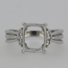 Sterling Silver Semi Mount Ring Setting Cushion Cu 10x8mm L359R359 - 313 - Syzjewelry