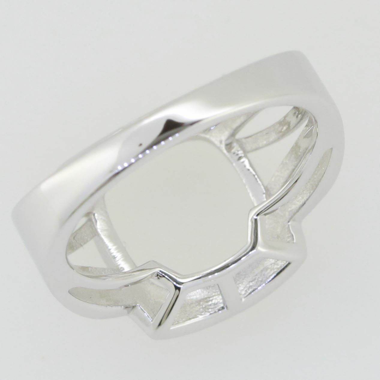Sterling Silver Semi Mount Ring Setting Cushion CU 12X12mm White Topaz - Syzjewelry