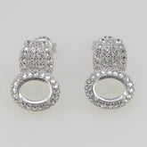 Sterling Silver Semi Mount Earrings Setting OV 8x6mm white topaz White - Syzjewelry