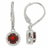 Sterling Silver Semi Mount Earrings Setting RD 6x6mm Halo Dangle - Syzjewelry