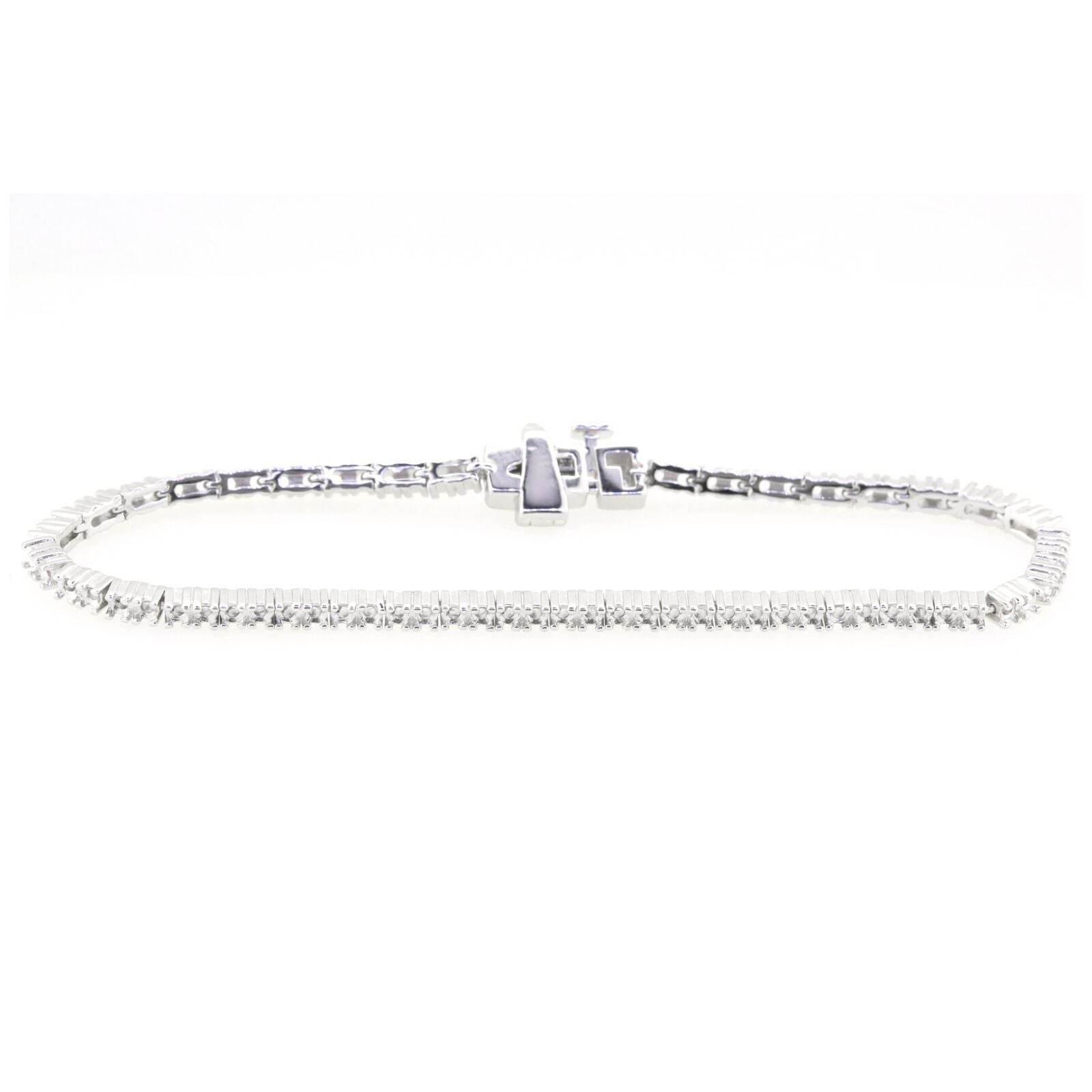 14K White Gold Semi Mount Tennis Bracelet Setting Round RD 2x2mm - Syzjewelry
