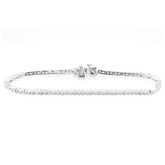 14K White Gold Semi Mount Tennis Bracelet Setting Round RD 2x2mm - Syzjewelry