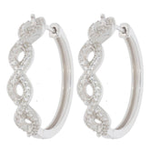 Sterling Silver Semi Mount Earrings Setting Oval OV 4X3mm Hoops - Syzjewelry