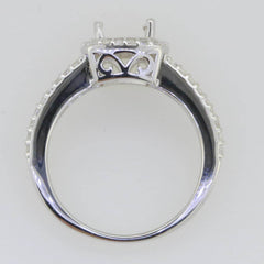 14K White Gold Semi Mount Ring Setting Oval OV 9X7mm PJC4093R - 1 - Syzjewelry