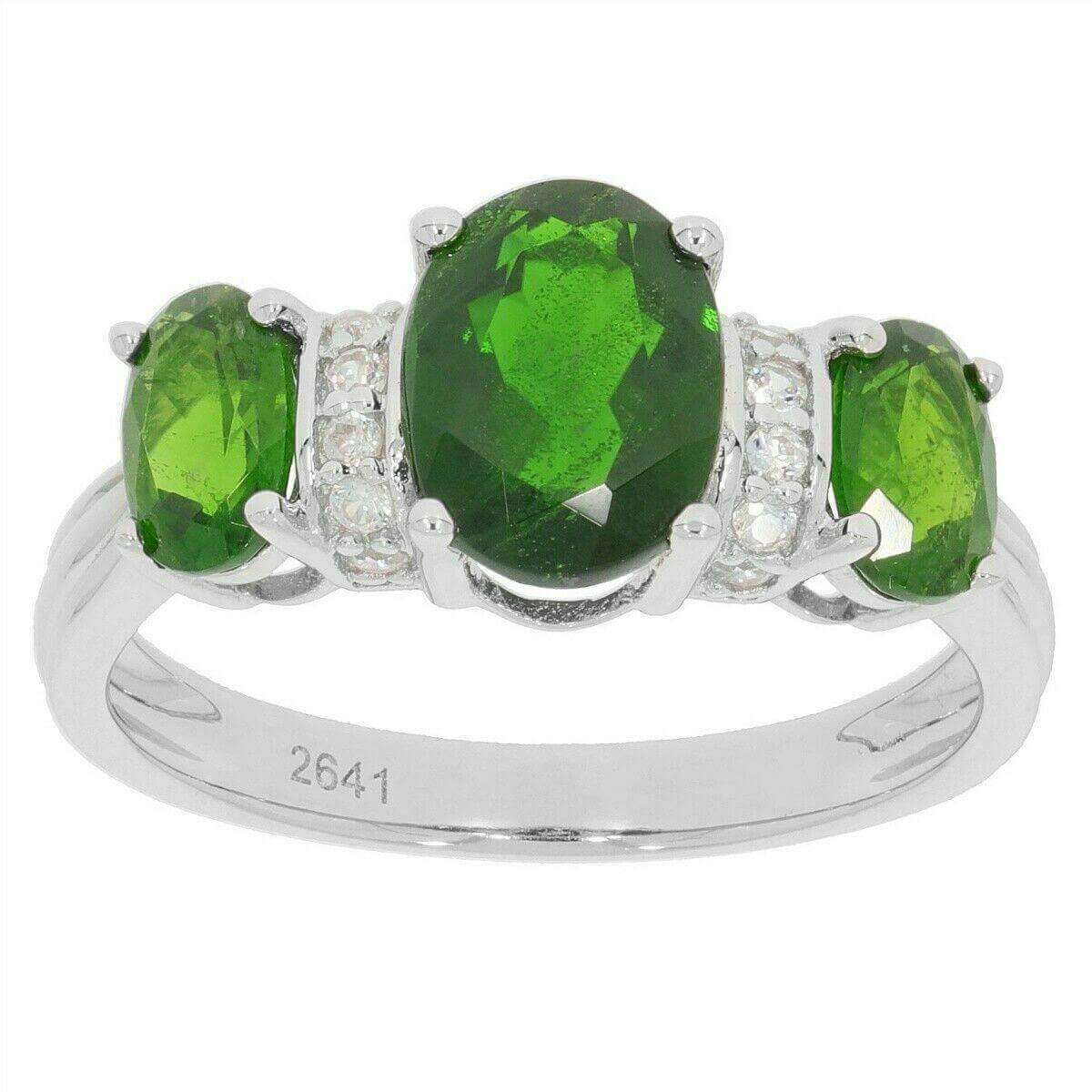 Sterling Silver Semi Mount Ring Setting Oval OV 8X6mm 6x4mm 3 Stones W - Syzjewelry