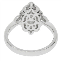 Sterling Silver Semi Mount Ring Setting OV 7X5mm White Topaz Accent Culster - Syzjewelry