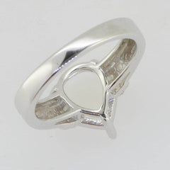 14K White Gold Semi Mount Ring Setting Pear PE 11X9mm - Syzjewelry