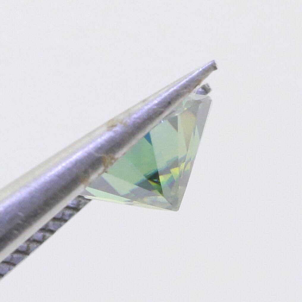 Round 9mm Greenish Blue Color loose moissanite 3 Carat VVS1 certificate RD 9x9mm - Syzjewelry