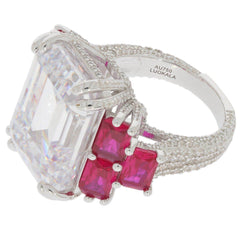 Sterling Silver Semi Mount Ring Setting Emerald OCT 18X14 5.5x4mm White Topa - Syzjewelry