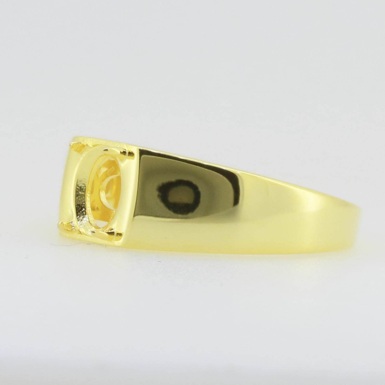 Men's Ring Settings Ring Mounting 10K Yellow Gold Oval OV 8X6mm - Syzjewelry