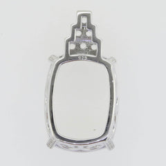 Sterling Silver Semi Mount Pendant Setting Cushion CU 20x15mm White Topaz - Syzjewelry