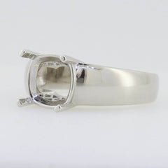 Men's Ring Settings Sterling Silver Ring Mounting Cushion CU 10x10mm Unisex - Syzjewelry