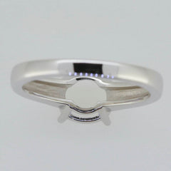 14K White Gold Semi Mount Ring Setting Round RD 8x8mm - Syzjewelry