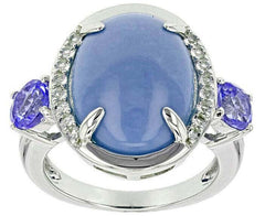 Sterling Silver Semi Mount Ring Setting Oval OV 16x12mm Cabochon White - Syzjewelry