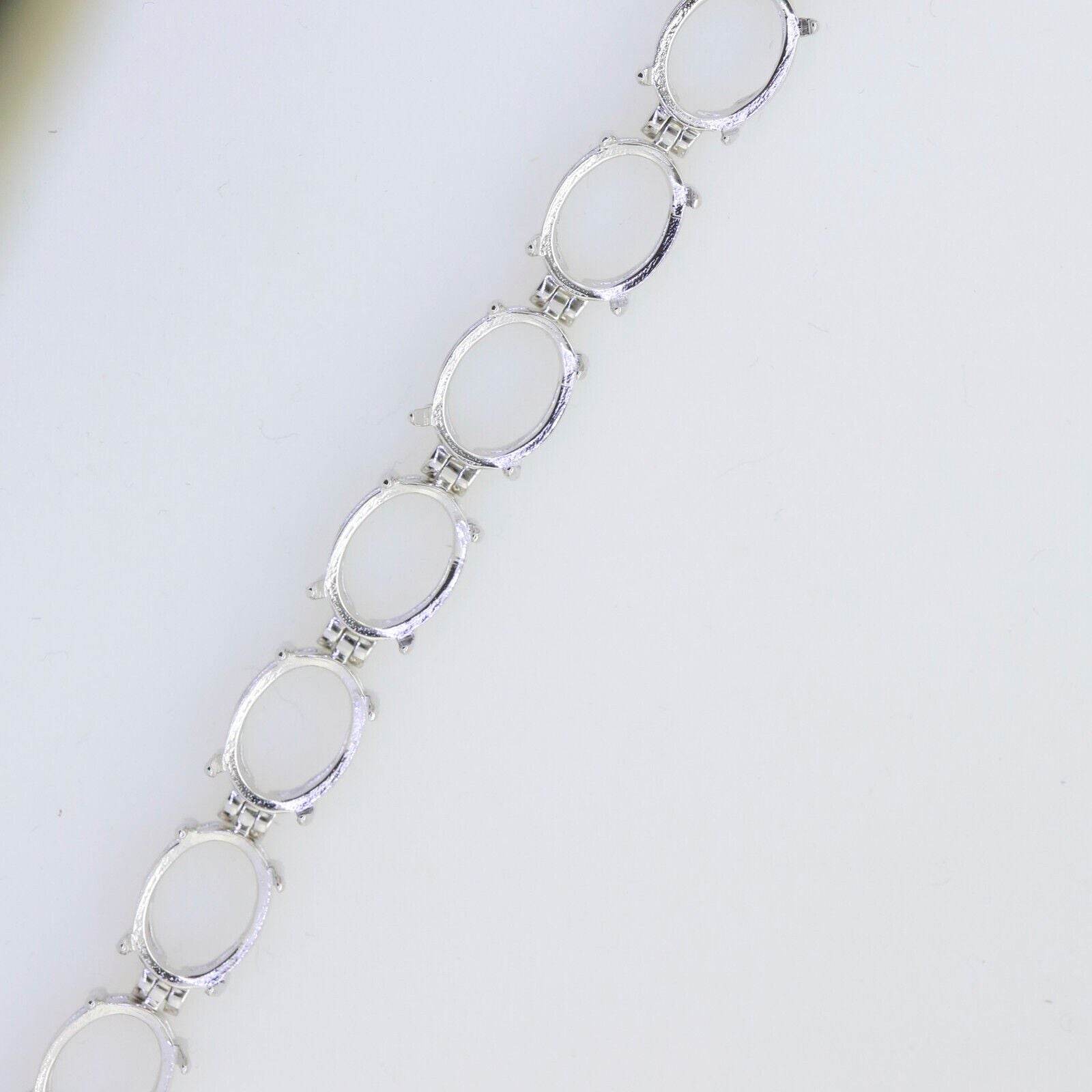 Sterling Silver Semi Mount Bracelet Setting Oval OV 9x7mm Tennis Bracelet - Syzjewelry