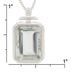 Sterling Silver Semi Mount Pendant Setting Emerald OCT 16X12mm P24116 - Syzjewelry