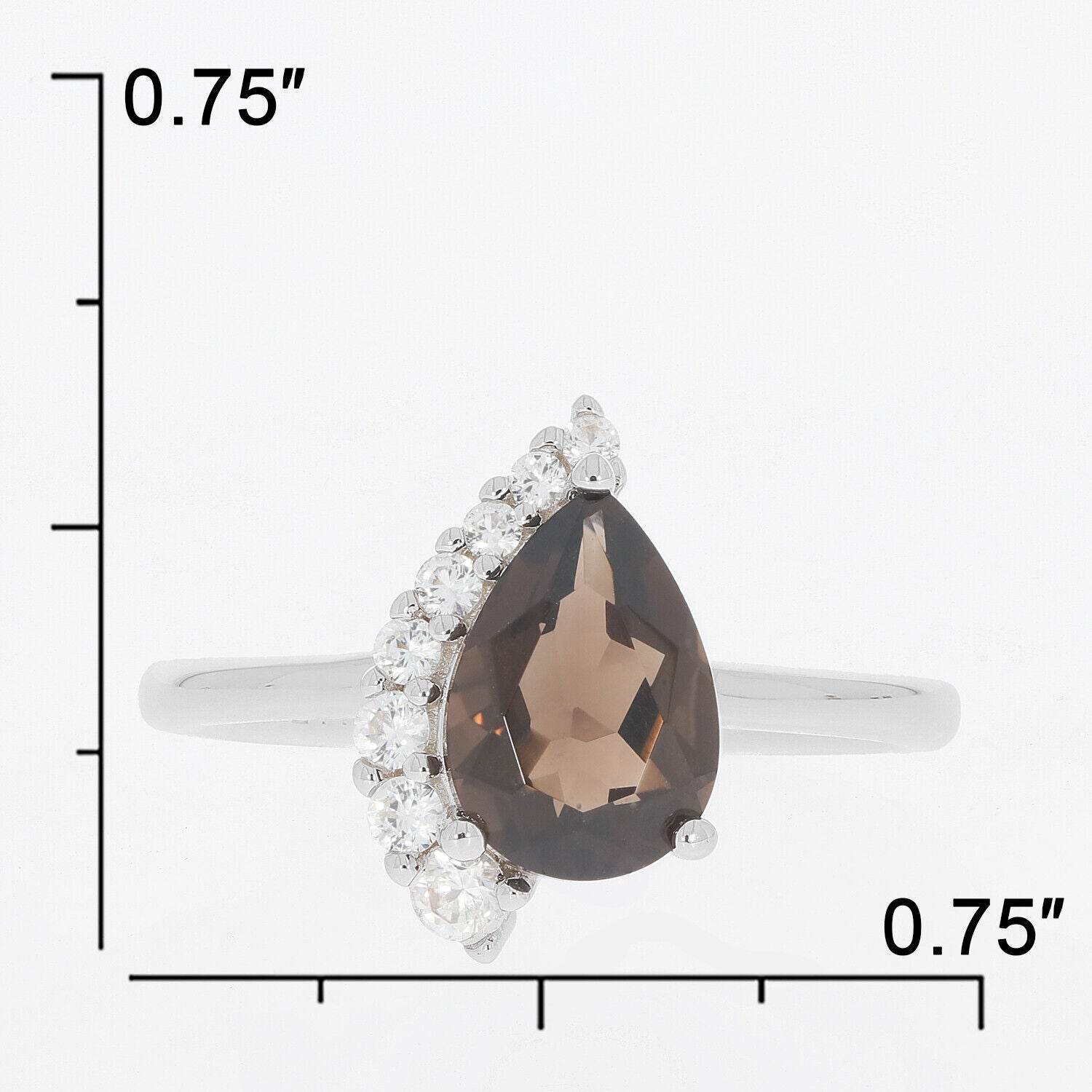 Sterling Silver Semi Mount Ring Setting Pear PE 10X7mm White Topaz - Syzjewelry