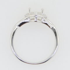 Sterling Silver Semi Mount Ring Setting Oval OV 7x5mm cross shank Whit - Syzjewelry