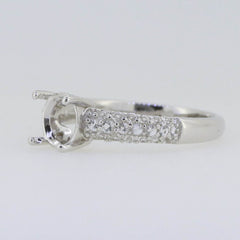 Sterling Silver Semi Mount Ring Setting Rd 6.5x6.5mm Solitaire Engagement - Syzjewelry