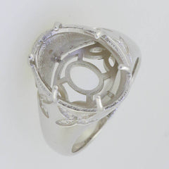 14K White Gold Semi Mount Ring Setting Oval OV 16x12mm - Syzjewelry