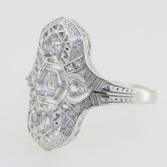 Sterling Silver Semi Mount Ring Setting Round Rd 4x4mm 3x3mm Art Deco Style - Syzjewelry