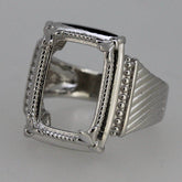 Sterling Silver Semi Mount Ring Setting cabochon Cushion Cu 14x10mm - Syzjewelry