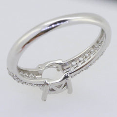 Sterling Silver Semi Mount Ring Setting Rd 6.5x6.5mm Solitaire Engagement - Syzjewelry