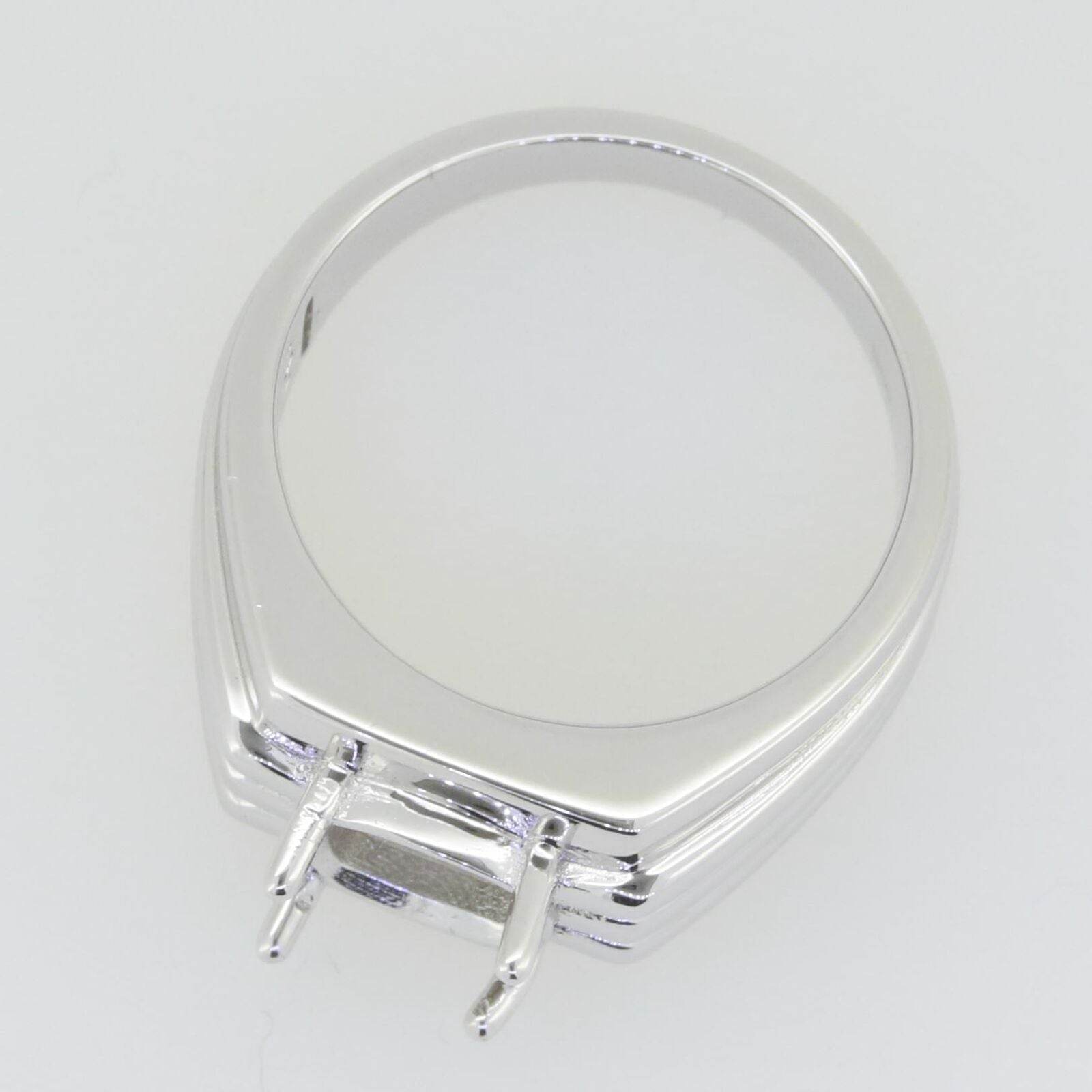 Men's Sterling Silver Semi Mount Ring Setting Cushion CU 8X8mm - Syzjewelry