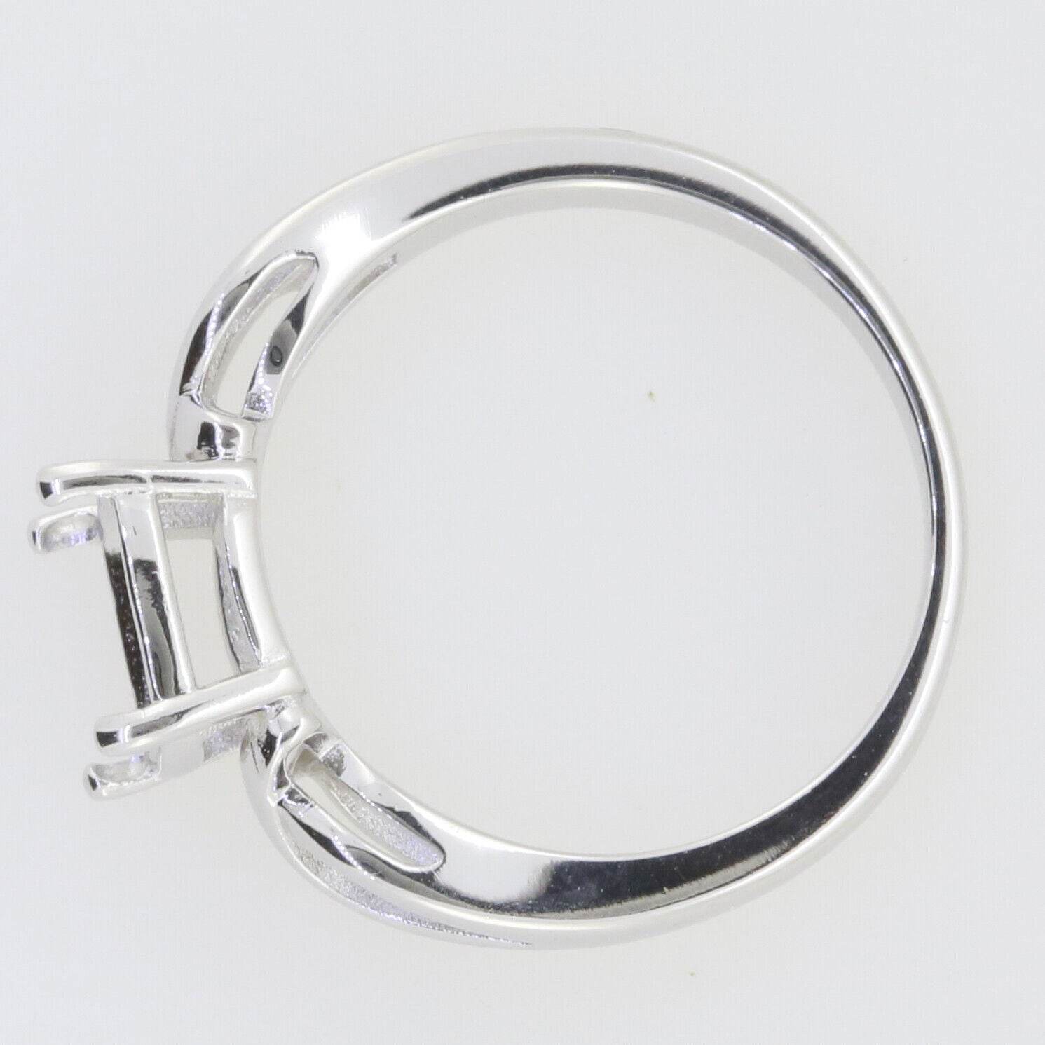 Sterling Silver Semi Mount Ring Setting Cushion CU 8X8mm Twisted Shank - Syzjewelry