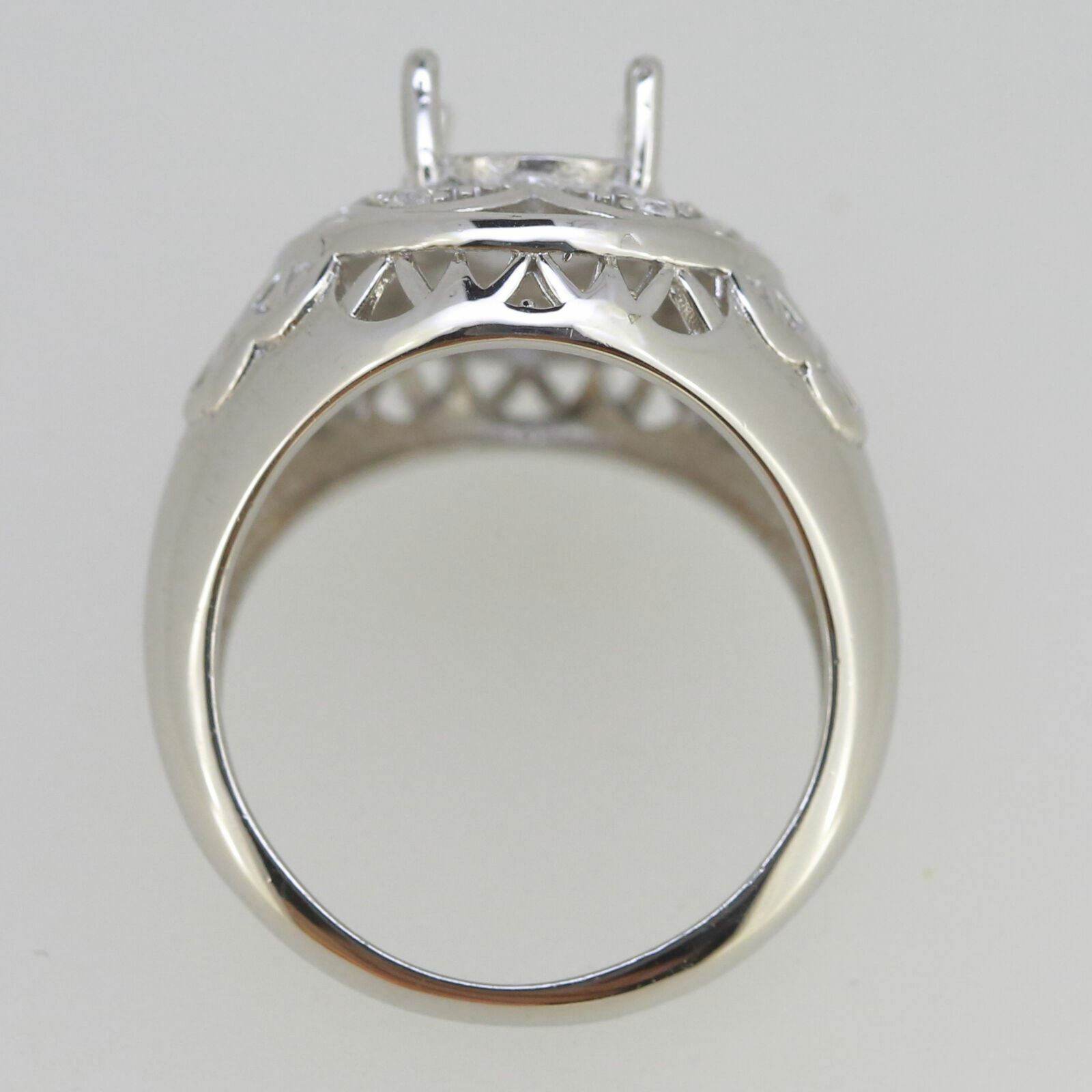 Vintage Style Sterling Silver Semi Mount Ring Setting Oval OV 10x8mm White Topaz - Syzjewelry