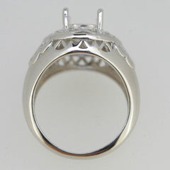Vintage Style Sterling Silver Semi Mount Ring Setting Oval OV 10x8mm White Topaz - Syzjewelry