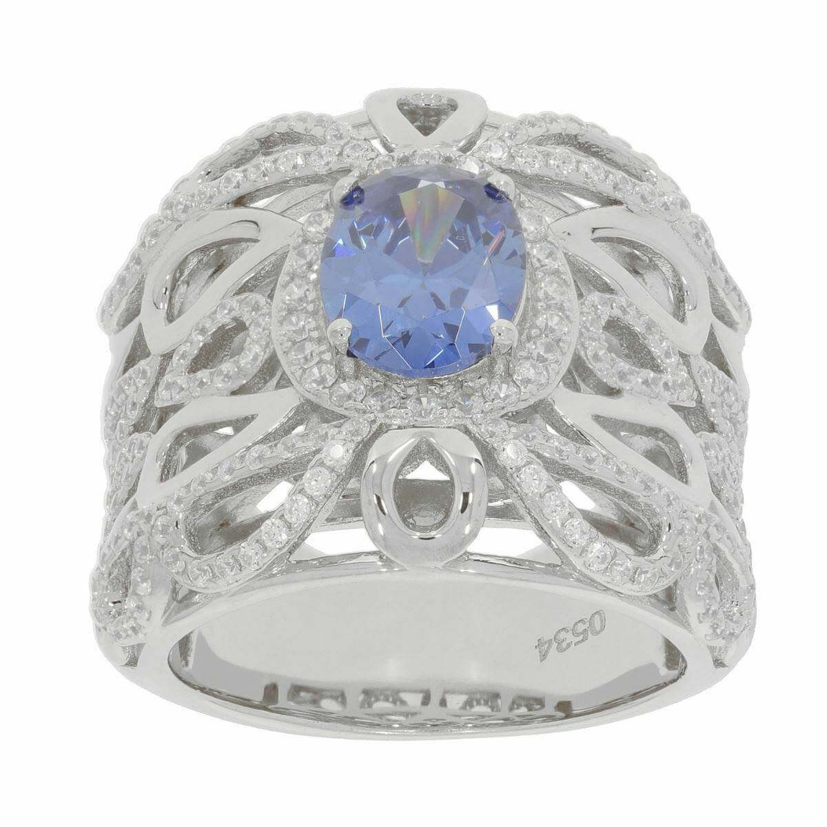 Sterling Silver Semi Mount Ring Setting OV 9X7mm White Topaz Solid - Syzjewelry