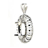 Sterling Silver Semi Mount Pendant Setting Oval OV 12x9mm - Syzjewelry