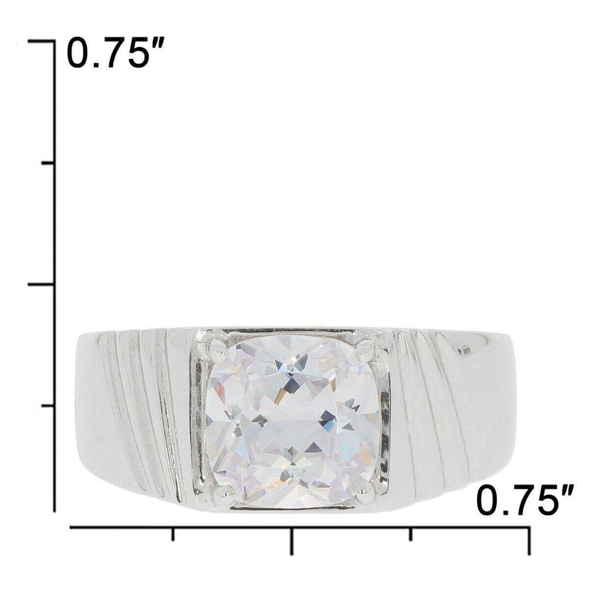 Men's Ring Settings Sterling Silver Ring Mounting Cushion CU 8X8mm - Syzjewelry