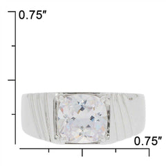 Men's Ring Settings Sterling Silver Ring Mounting Cushion CU 8X8mm - Syzjewelry