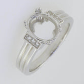 Sterling Silver Semi Mount Ring Setting Oval OV 10X8mm White Topaz DK21293R - Syzjewelry