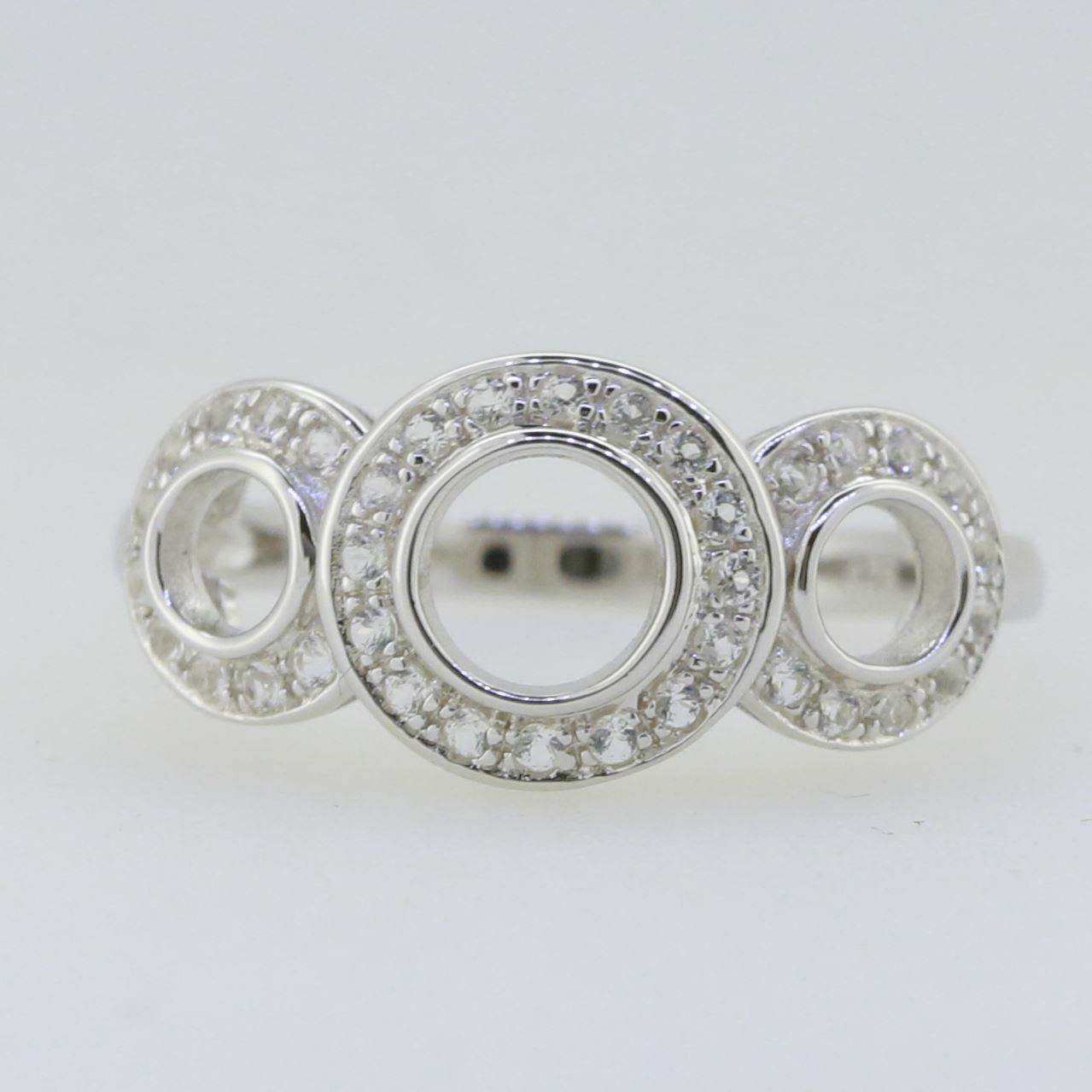 Sterling Silver Semi Mount Ring Setting Round RD 5x5mm RD3.5mm White T - Syzjewelry