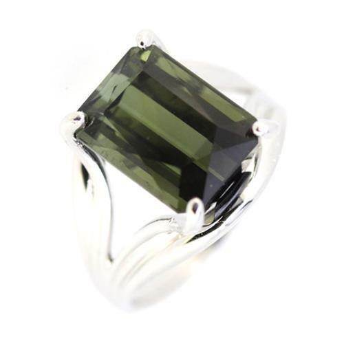Sterling Silver Semi Mount Ring Setting Emerald OCT 16x12mm Scissor Cut Tourmali - Syzjewelry