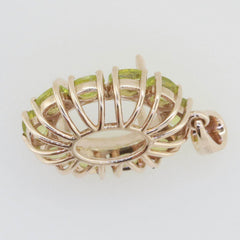 14K Rose Gold Semi Mount Pendant Setting Oval OV 13x9mm with Peridot PJC2584P14K - Syzjewelry