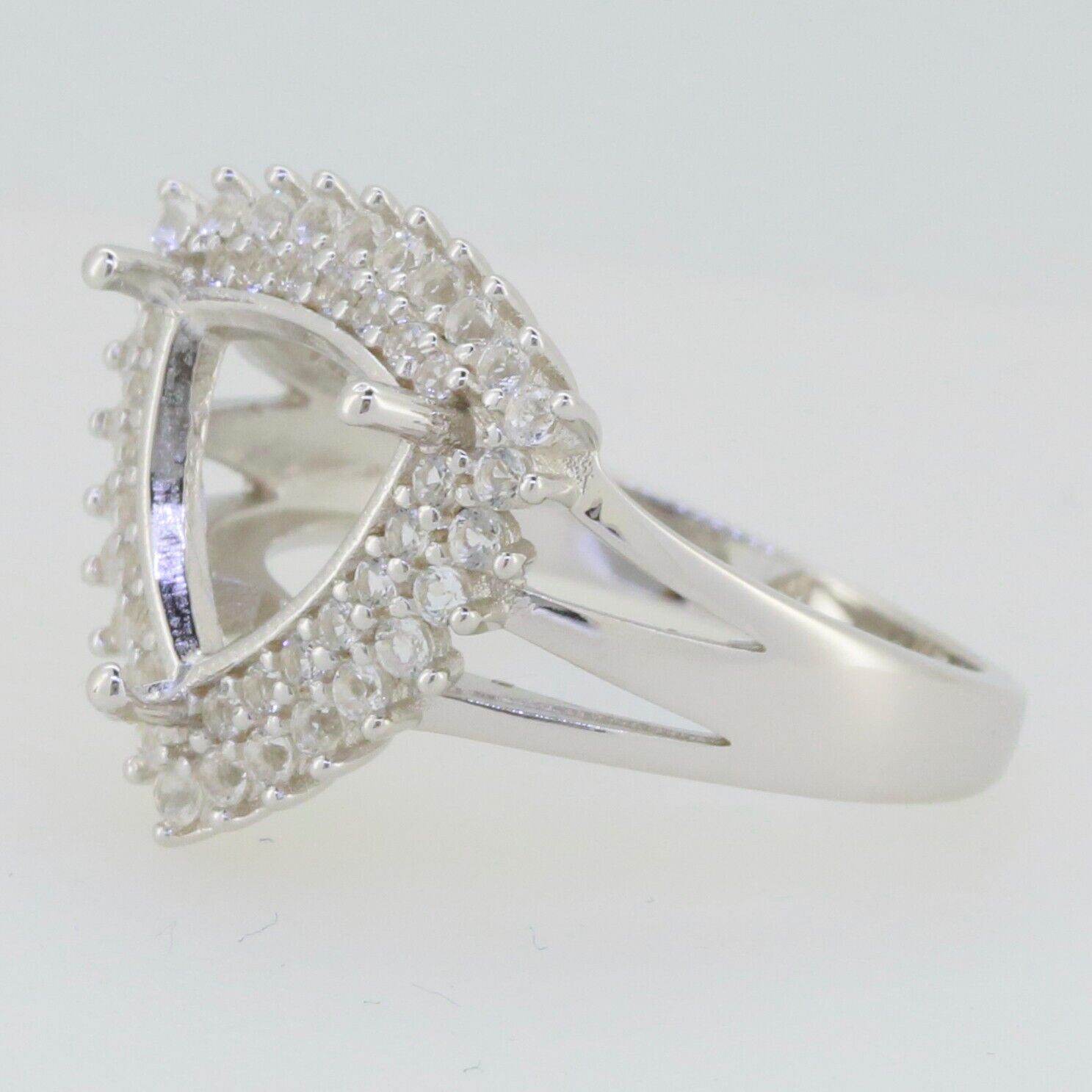 Sterling Silver Semi Mount Ring Setting Trillion Tri 10x10mm Moissanite - Syzjewelry