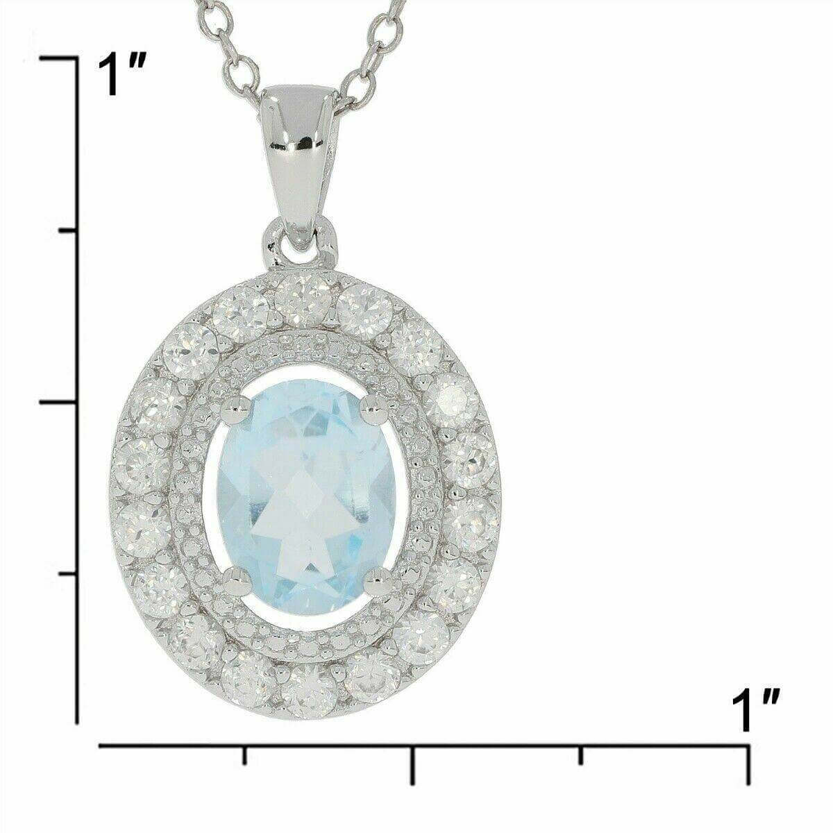 Sterling Silver Semi Mount Pendant Setting Oval OV 8x6mm White Topaz PJC2 - Syzjewelry